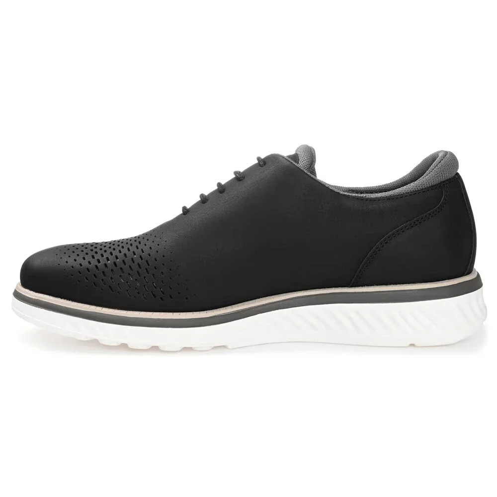 Vance Co. Demar Oxford Mens 9.5 Black Faux Leather Perforted Dress Shoes GAL1642